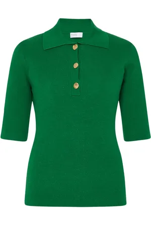 ROSETTA GETTY Playera tipo polo tejida de canalé