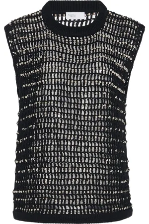 ROSETTA GETTY Chaleco de crochet con mostacillas