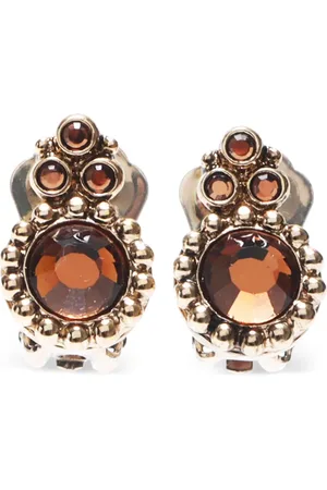 Dior Aretes de clip con detalles de strass 1990