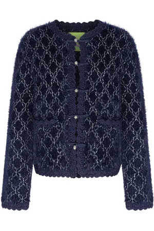 SHANGHAI TANG Cárdigan de tweed con efecto metalizado