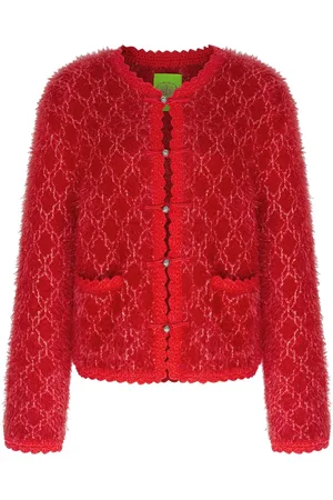SHANGHAI TANG Cárdigan de tweed con efecto metalizado