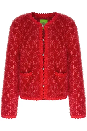 SHANGHAI TANG Cárdigan de tweed con efecto metalizado