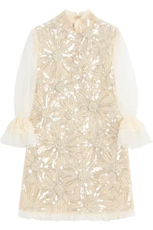 VALENTINO GARAVANI Vestido corto de organza bordado