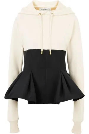Nina Ricci Hoodie con peplum en contraste