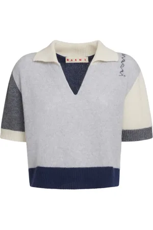 Marni Playera tejida de canalé con cuello en V