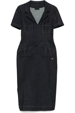 Givenchy Vestido midi de mezclilla con motivo 4G