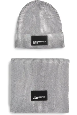 Karl Lagerfeld Set de gorro metalizado