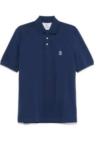 Brunello Cucinelli Playera tipo polo con logo estampado