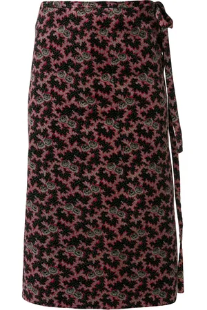 Comme des Garçons Floral velvet wrap skirt