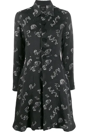 Jean Paul Gaultier Vestido camisero con dragón en jacquard 1994