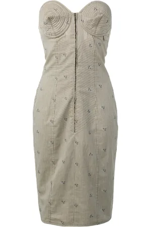 Jean Paul Gaultier Vestido estilo bustier a rayas 1985