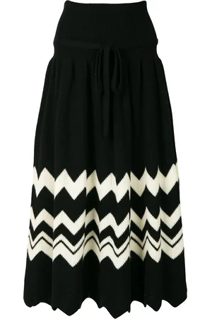 Comme des Garçons Falda tejida con motivo de zigzag