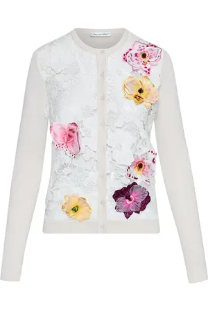 Oscar de la Renta Cárdigan Orchid Threadwork