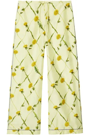 Burberry Pantalones de seda con estampado floral