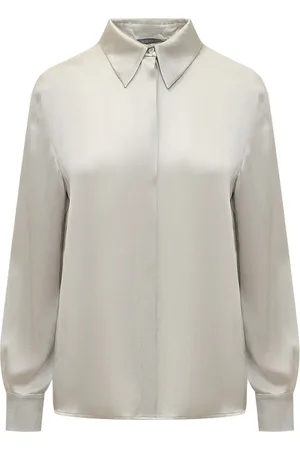 Alberta Ferretti Camisa de satén manga larga
