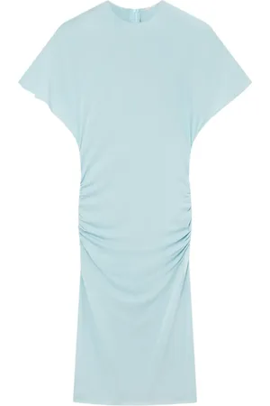 Stella McCartney Vestido midi manga corta con hombros capitonados