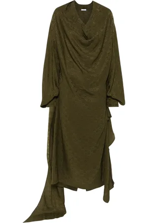 Salvatore Ferragamo Vestido de seda con monograma