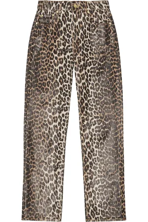 Ganni Pantalones con estampado de leopardo