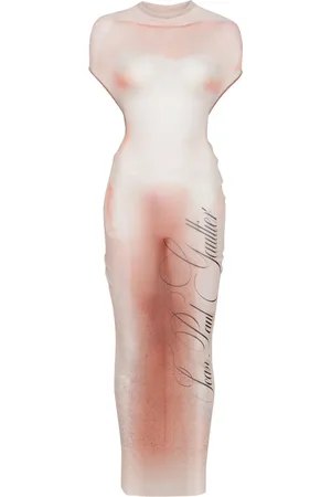 Jean Paul Gaultier Vestido largo con estampado de silueta