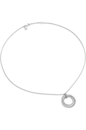 David Yurman Collar Crossover en plata de ley con dije de diamante de 21mm