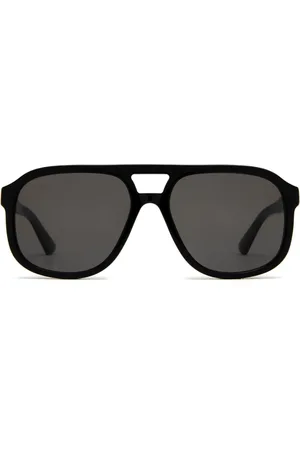 Gucci Lentes de sol con armazón estilo piloto y placa del logo