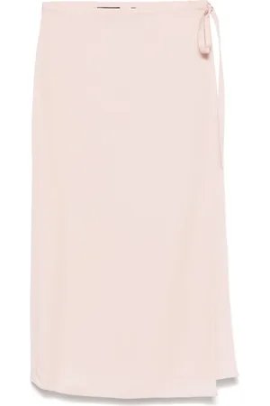 THEORY Falda midi con diseño cruzado