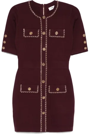Elisabetta Franchi Vestido midi con detalle de cadena