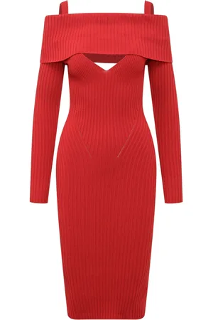 ANDREADAMO Vestido midi tejido de canalé