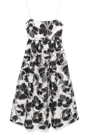 STINE GOYA Vestido midi con motivo Anemone en jacquard