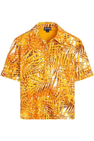 Vilebrequin Playera tipo polo con estampado Palm Leaves