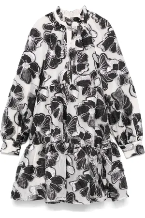 STINE GOYA Vestido corto con motivo Anemone en jacquard
