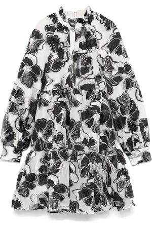 STINE GOYA Vestido corto con motivo Anemone en jacquard
