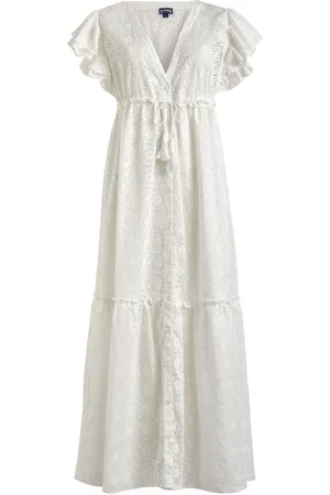 Vilebrequin Vestido largo con bordado inglés