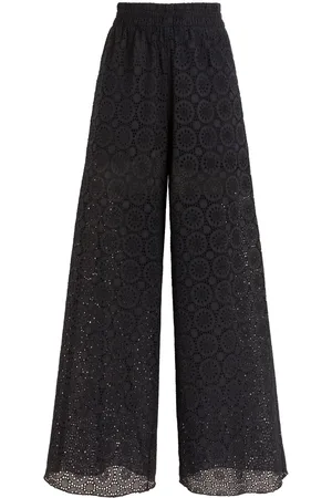 Vilebrequin Pantalones palazzo con bordado inglés