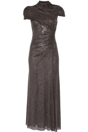 Self-Portrait Vestido midi con aberturas y detalles de strass