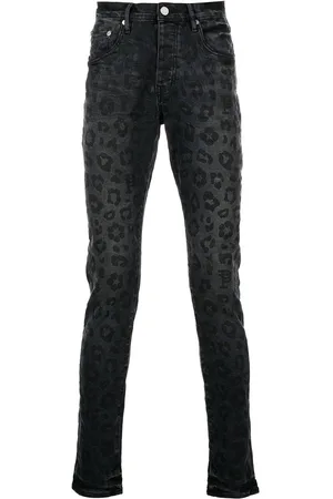 Purple Brand Monogram Leopard Print Jeans "Black"