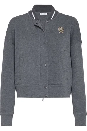Brunello Cucinelli Sudadera estilo cárdigan con logo bordado
