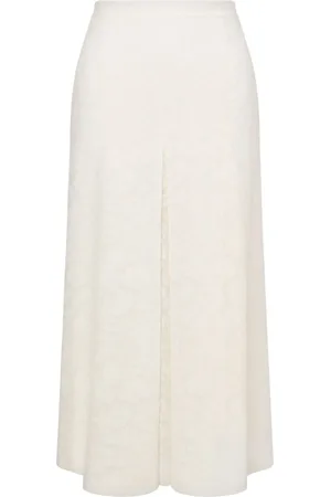 Serafini Falda midi con encaje floral