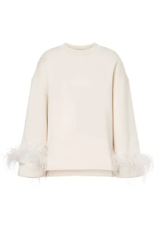 Serafini Blusa con detalle de plumas