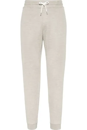 Brunello Cucinelli Pantalones rectos con cordones en la pretina