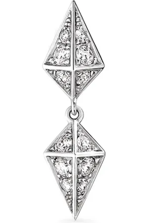 Statement Aretes Rockaway en plata de ley con diamante