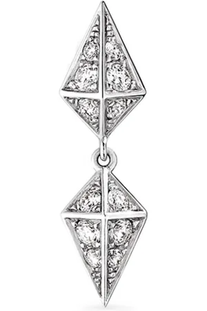 Statement Aretes Rockaway en plata de ley con diamante