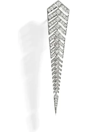 Statement Aretes Stairway XL en plata de ley con diamante