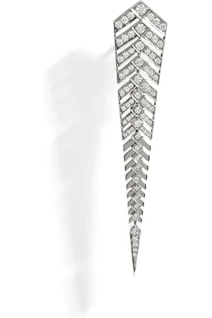 Statement Aretes Stairway XL en plata de ley con diamante