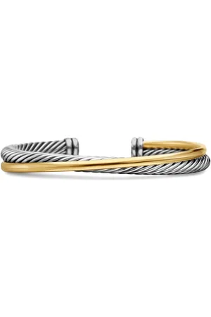 David Yurman Brazalete Crossover Two Row en oro amarillo de 18kt y plata de ley (5mm)