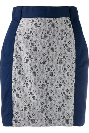 Jean Paul Gaultier Falda corta con panel de encaje floral