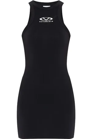 Vetements Vestido corto con logo estampado