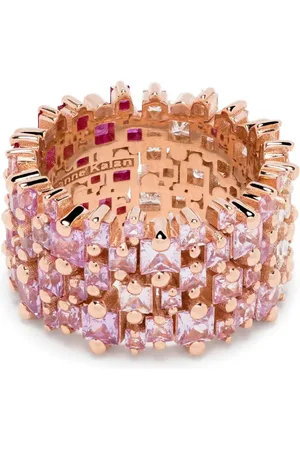 Suzanne Kalan Anillo Princess en oro rosa de 18kt con diamante y topacio