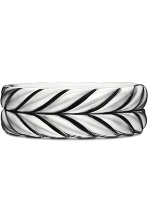 David Yurman Anillo de banda Chevron en plata de ley de 8.5mm