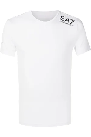 EA7 Playera con cuello redondo y logo estampado